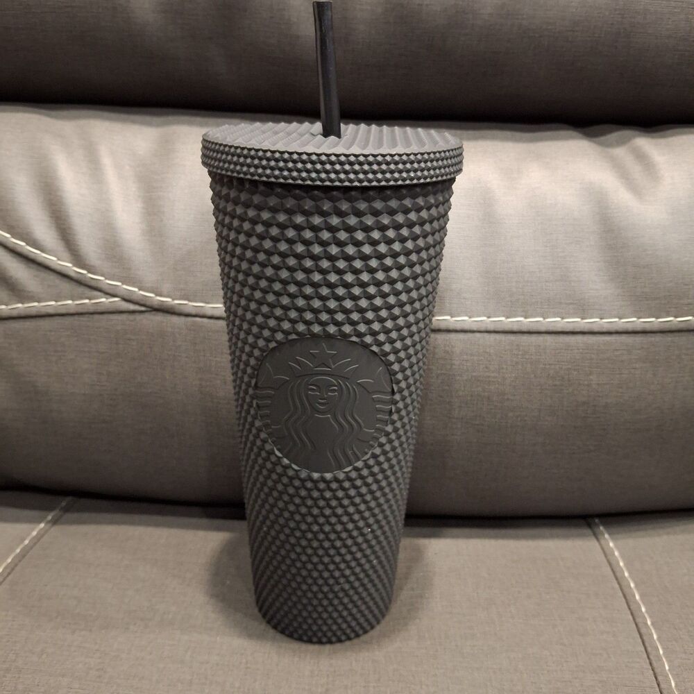Disney Parks Starbucks 24 Fl Oz Tumbler Black Matte Diamond Studded